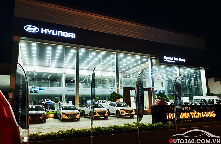Showroom ô tô Hyundai Tiền Giang Về Đêm, Đại lý chính hãng 3S