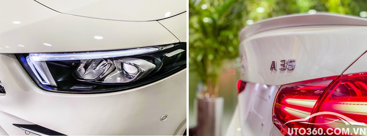Thiết kế thể thao trên A35 AMG đèn xe 